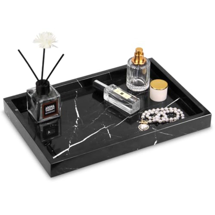 Home Kitchen & Bathroom - Marble Bathroom Vanity Tray, Natural Luxury