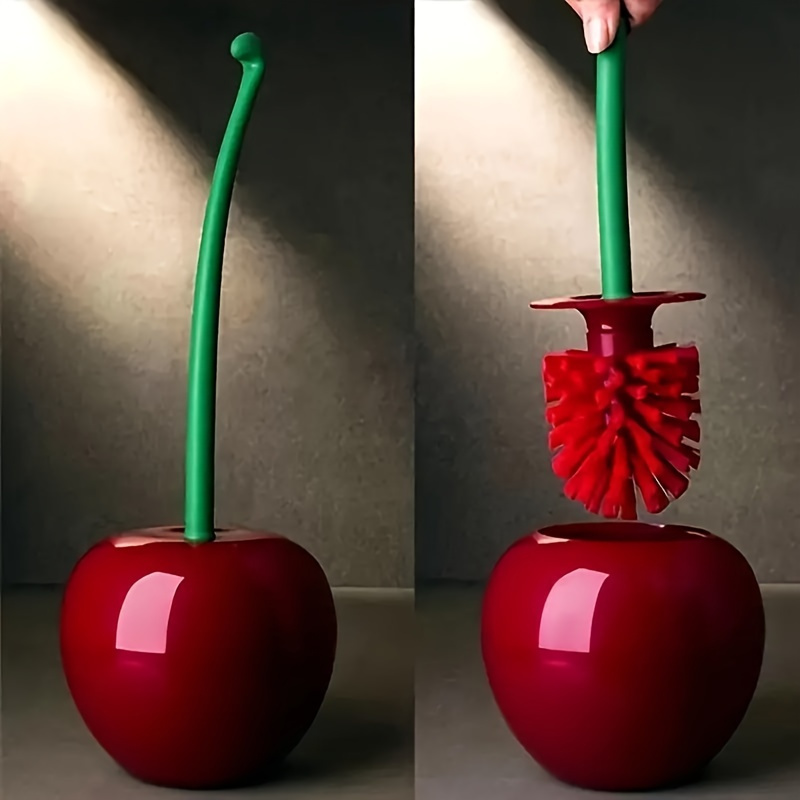 Toilet Brush Holder - Cute Cherry Shaped Toilet Brush with