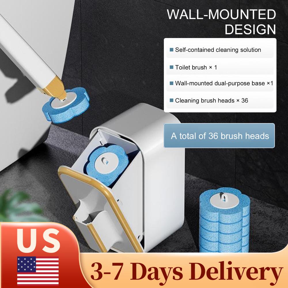 Toilet Brush Holder - Disposable Toilet Brush with 36 Refill