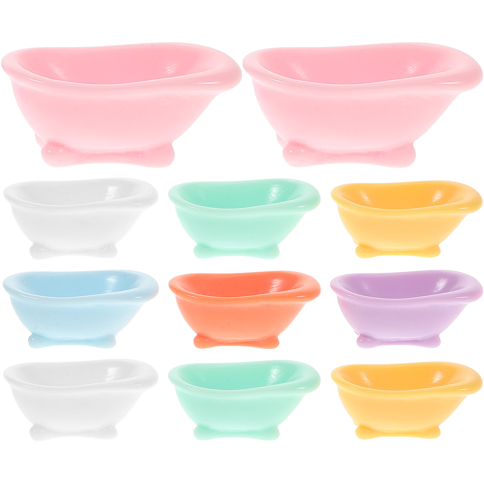 Home Bathroom Tub - 12Pcs Miniature Dollhouse Bathtub Set Realistic
