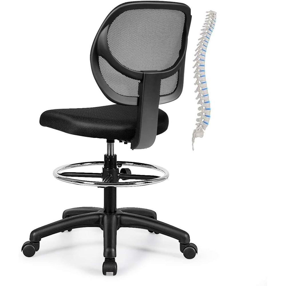 Home Kitchen & Bathroom - Ergonomic Black Mesh Swivel Office Chair