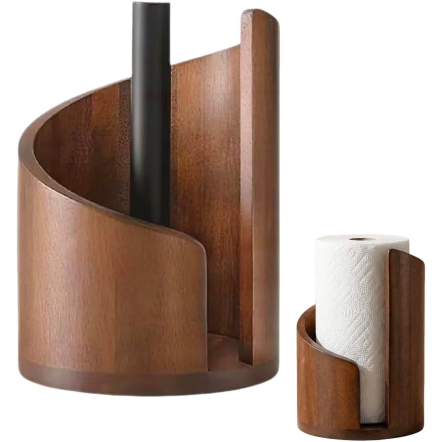 Home Bathroom Paper Towel Holder - Natural Wood Kitchen Paper Towel Holder