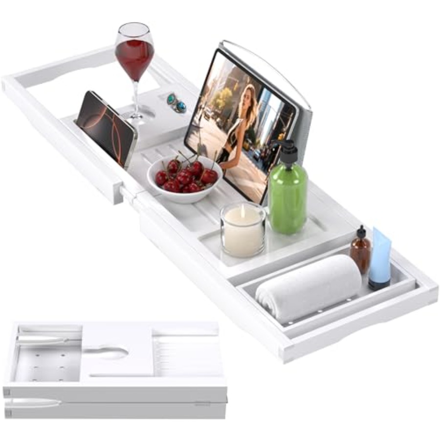 Home Bathroom Tub - Foldable Bathtub Caddy Tray for Tub,
