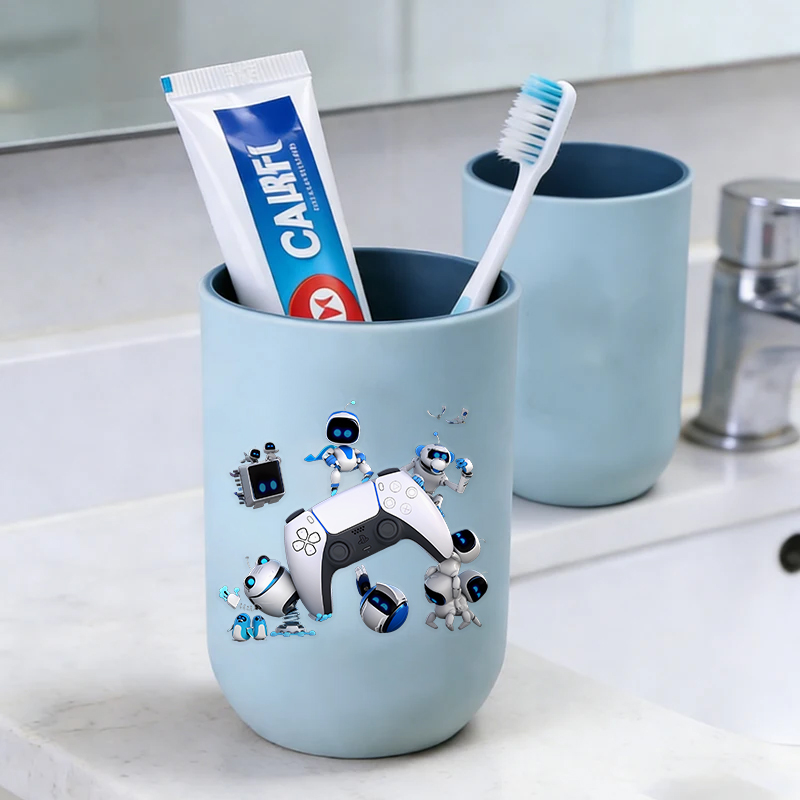 Home Bathroom Cleaning Robot - Game Astrobots Toothbrush Cup Cartoon Astro