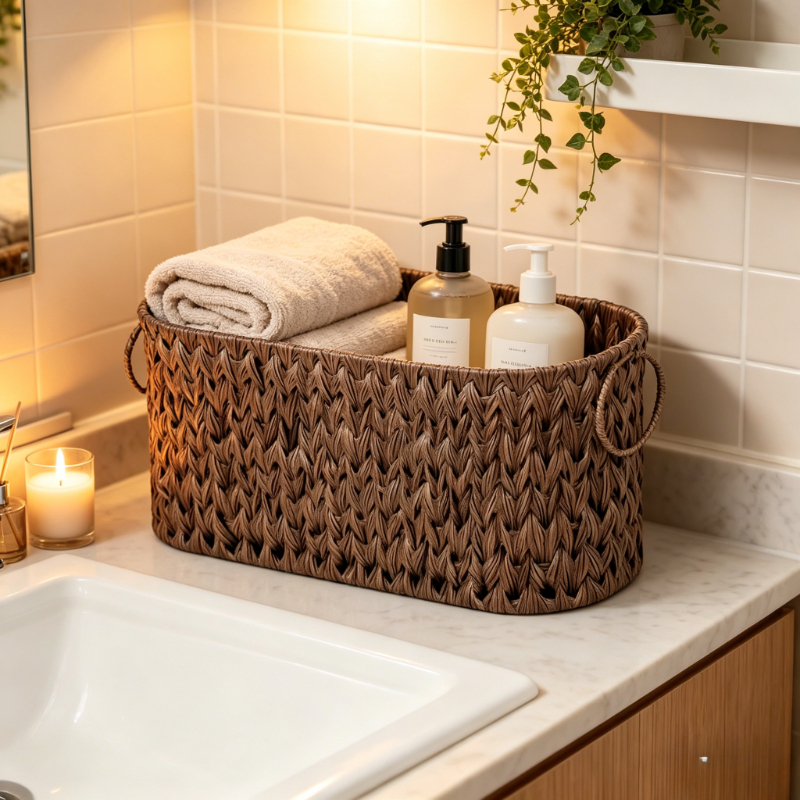 Home Bathroom Paper Towel Holder - No Install Bathroom Organizer, Large Capacity