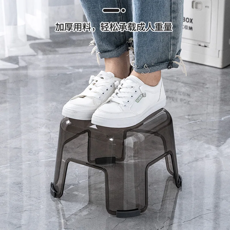 Home Living Bathroom Vanity - 【Hot Sale】Stackable Transparent Bathroom Chair Shower