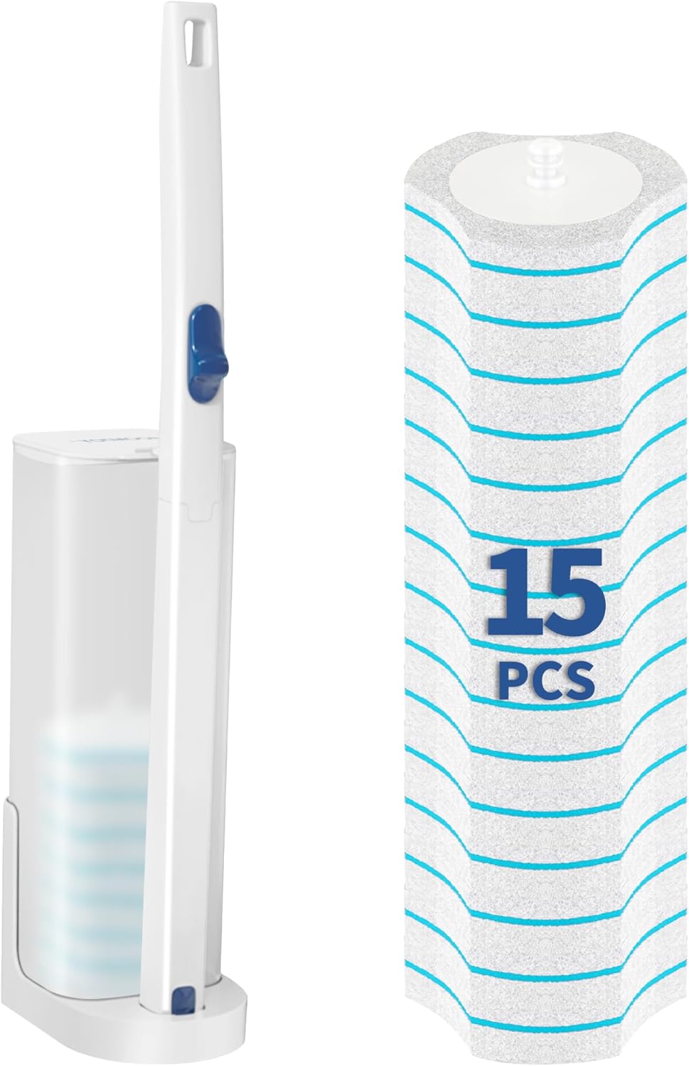 Toilet Brush Holder - Disposable Toilet Brush Set with 15