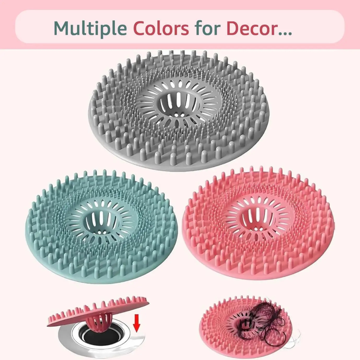 Home Bathroom Tub - 1pc Hair Catcher Shower Drain Covers