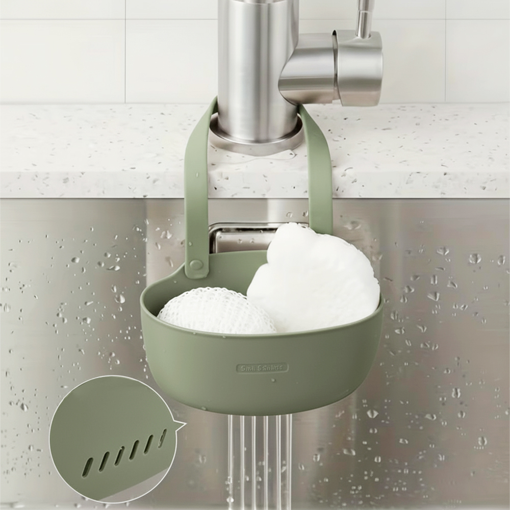 Home Kitchen Bathroom Marketing - Hanging Soap Sponge Holder, Double Draining
