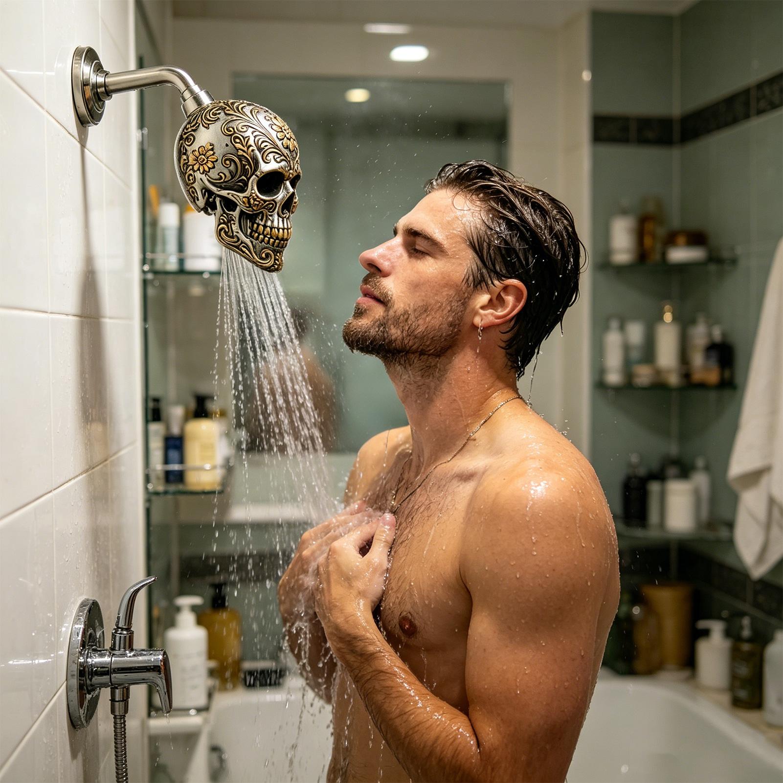 Home Bathroom Tub - Detachable Shower Head Skull Shape Tub