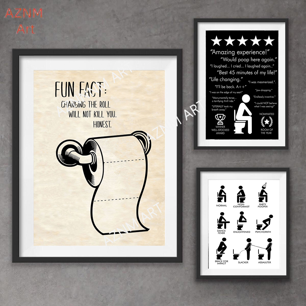 Wall Art Canvas Painting Funny - Home Bathroom Pictures avaliação e preço