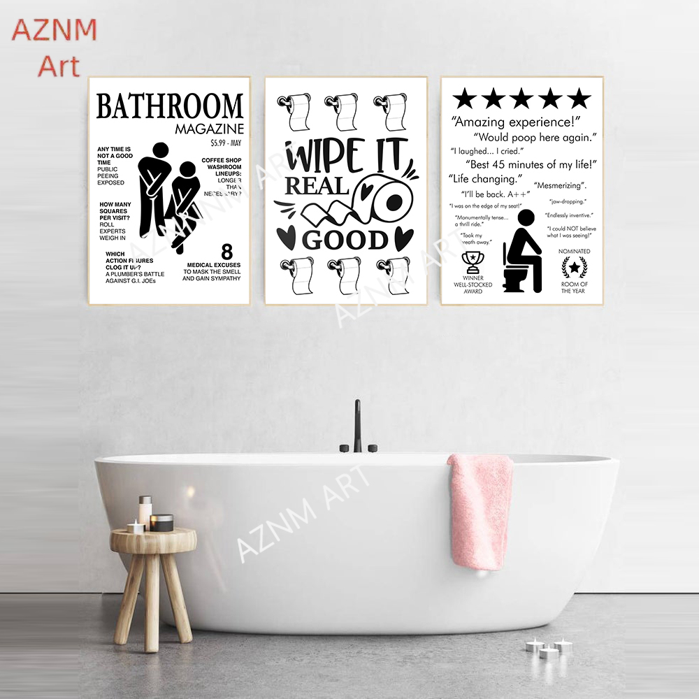 Wall Art Canvas Painting Funny - Home Bathroom Pictures avaliação e preço
