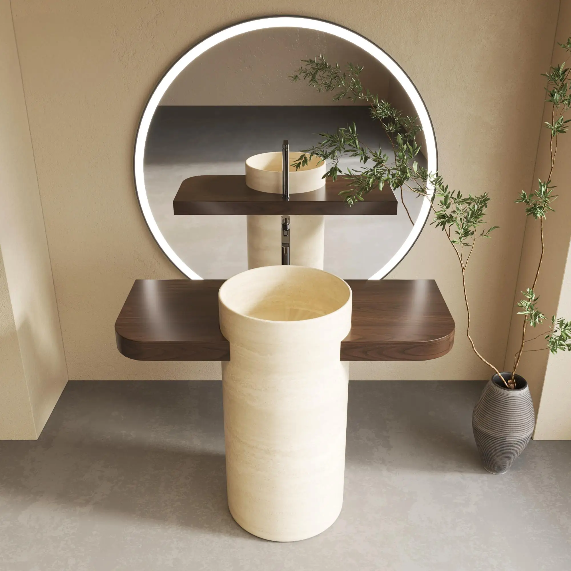 Luxury Handcrafted Travertine  - Home Living Bathroom Vanity avaliação e preço