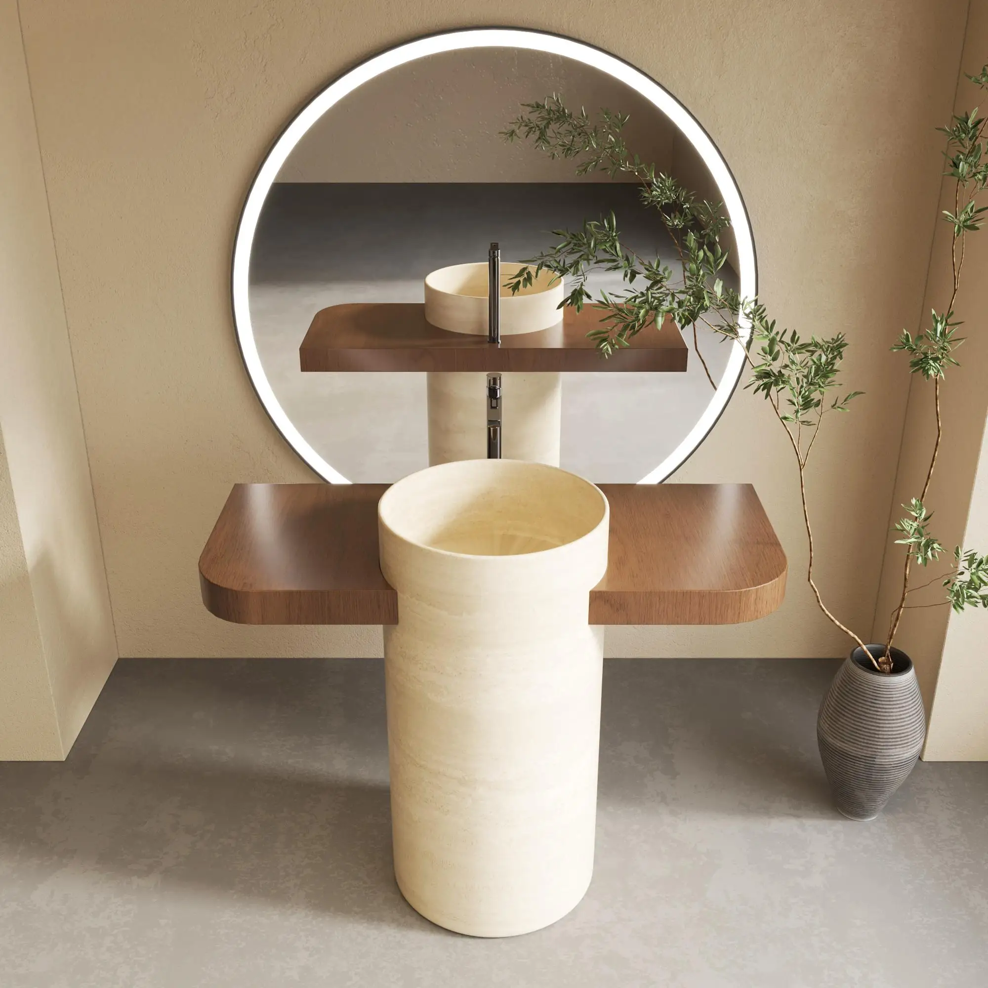 Luxury Handcrafted Travertine  - Home Living Bathroom Vanity avaliação e preço