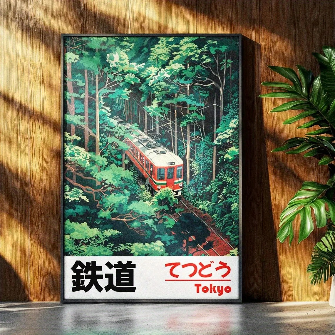 Retro Japanese Landscape Canva - Home Bathroom Pictures avaliação e preço
