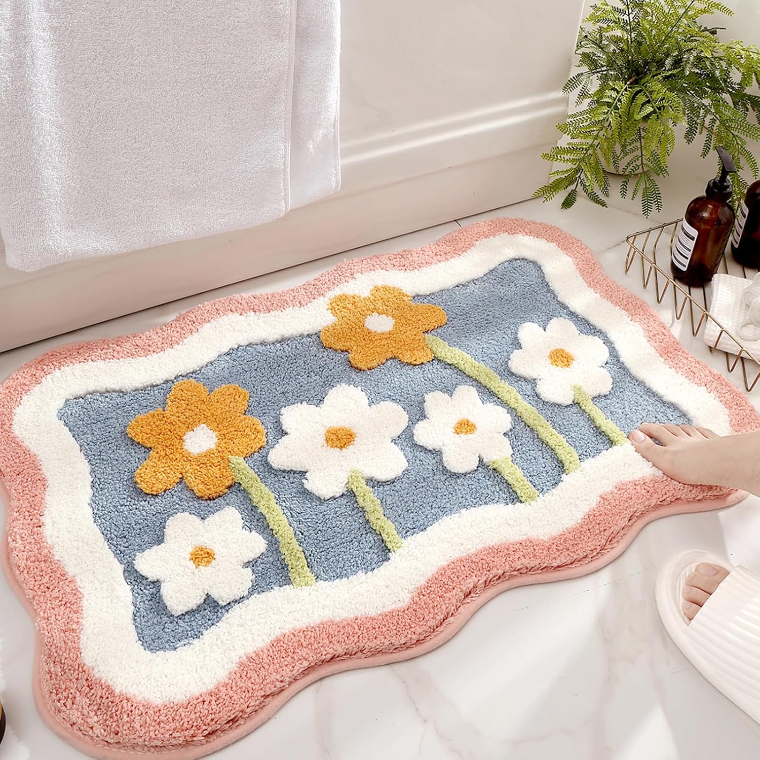Bath Mat Non Slip Soft Faux Wo - Home Bathroom Tub avaliação e preço
