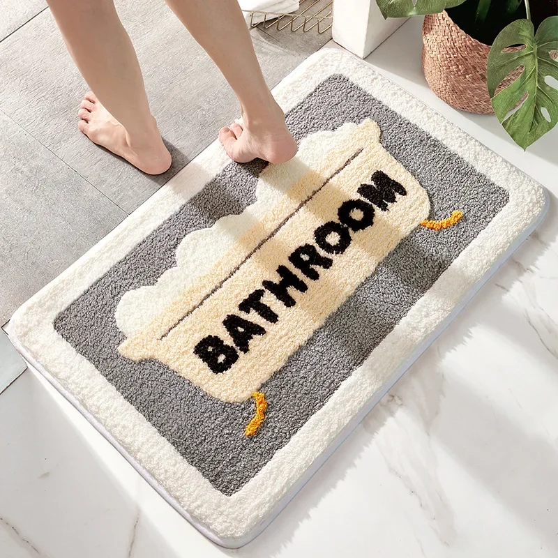 Bath Mat Non Slip Soft Faux Wo - Home Bathroom Tub avaliação e preço