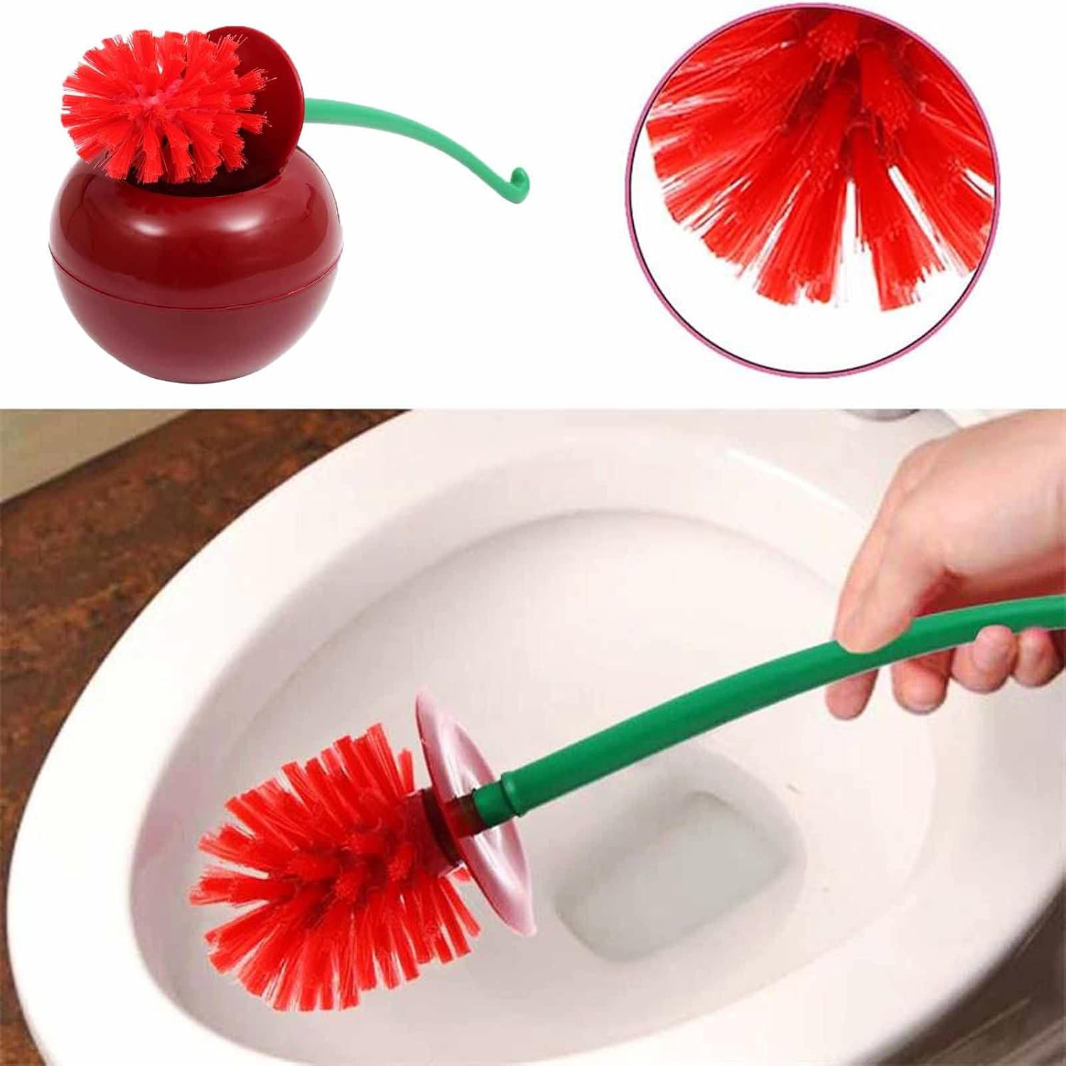 Cute Cherry Shaped Toilet Brus - Toilet Brush Holder avaliação e preço