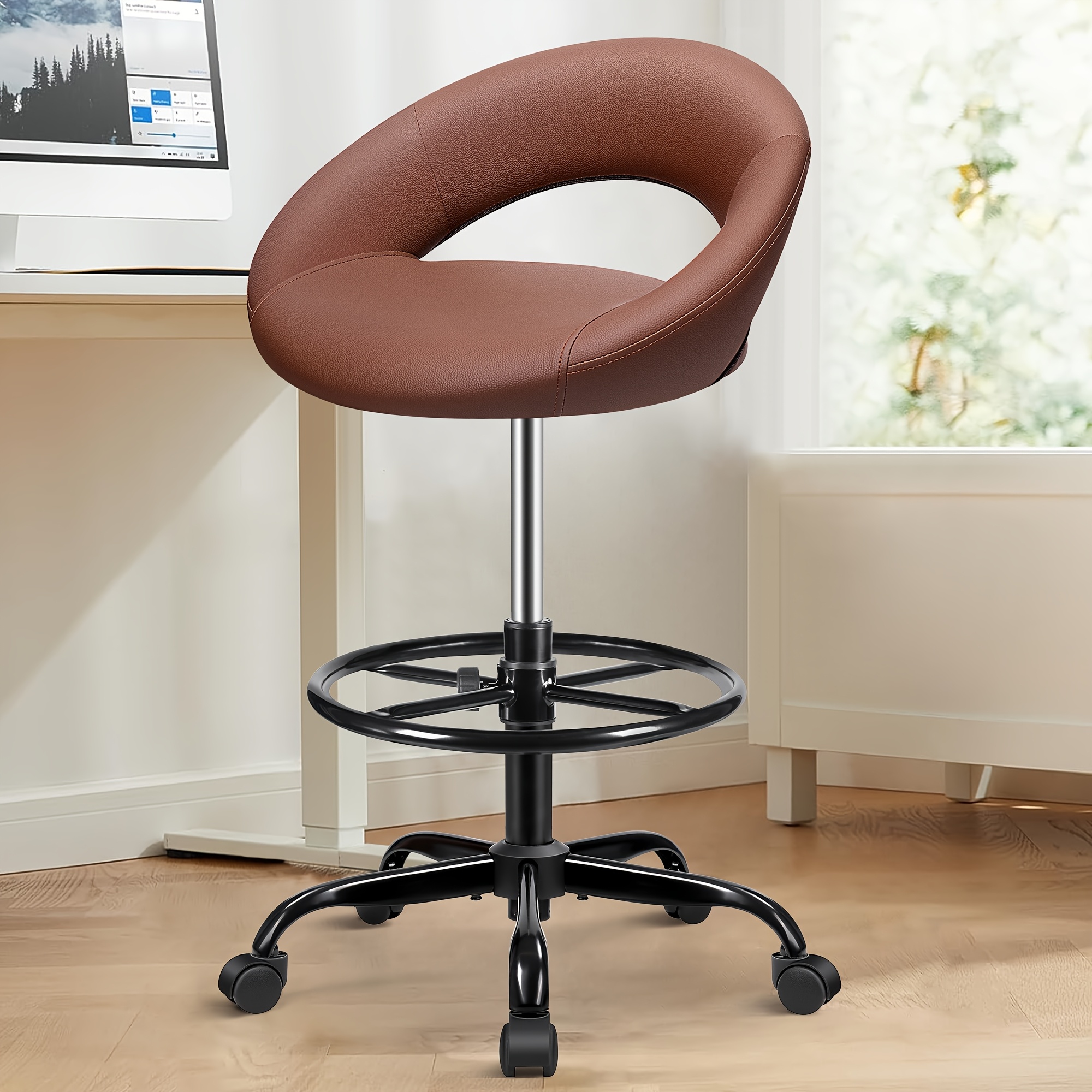 Ergonomic Drafting Chair - PU  - Home Kitchen & Bathroom avaliação e preço