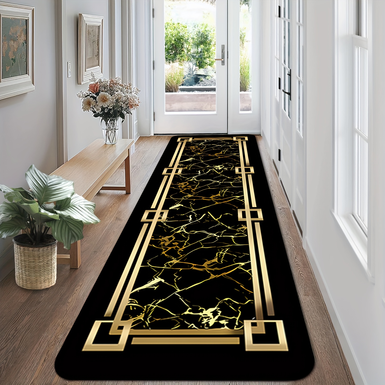 Black Gold Marble Geometric Bo - Home Living Bathroom Vanity avaliação e preço