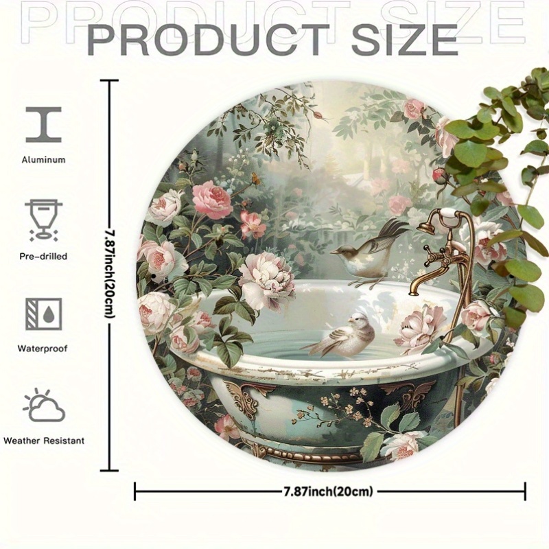 Room Decor 1pc Vintage Floral  - Home Bathroom Tub avaliação e preço