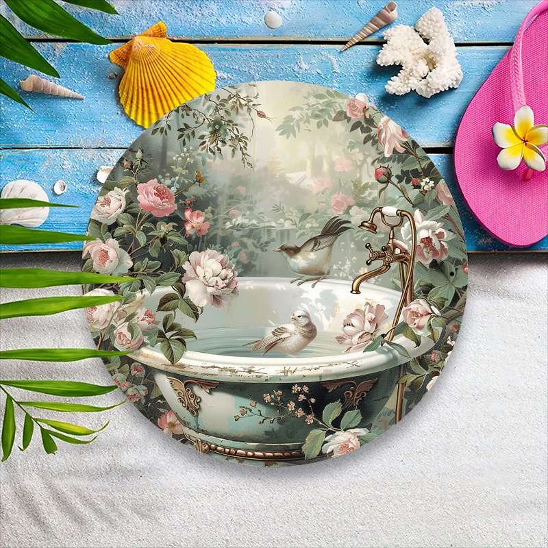 Room Decor 1pc Vintage Floral  - Home Bathroom Tub avaliação e preço
