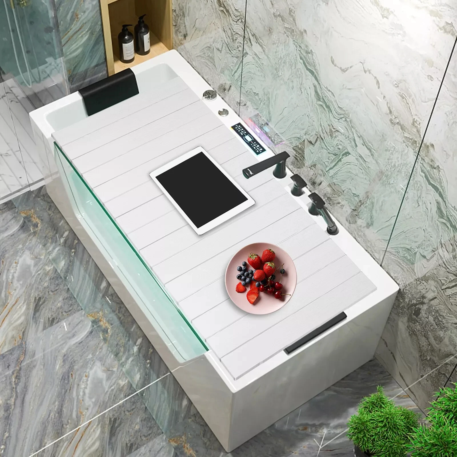 Folding Bathtub Cover White Wo - Home Bathroom Tub avaliação e preço