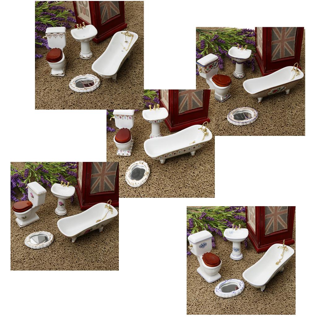 Ceramic Dollhouse Bathroom Set - Home Bathroom Sink avaliação e preço