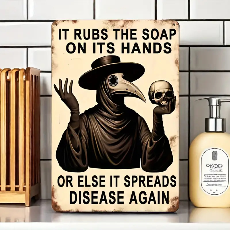 Vintage Hand Washing Reminder, - Home Bathroom Wall Art avaliação e preço