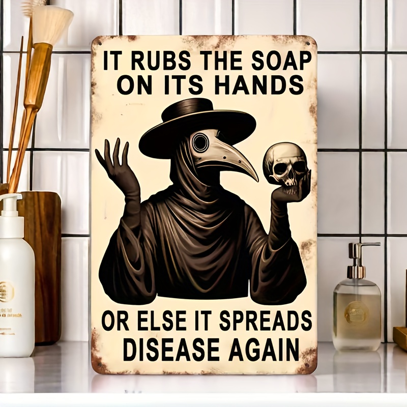 Vintage Hand Washing Reminder, - Home Bathroom Wall Art avaliação e preço