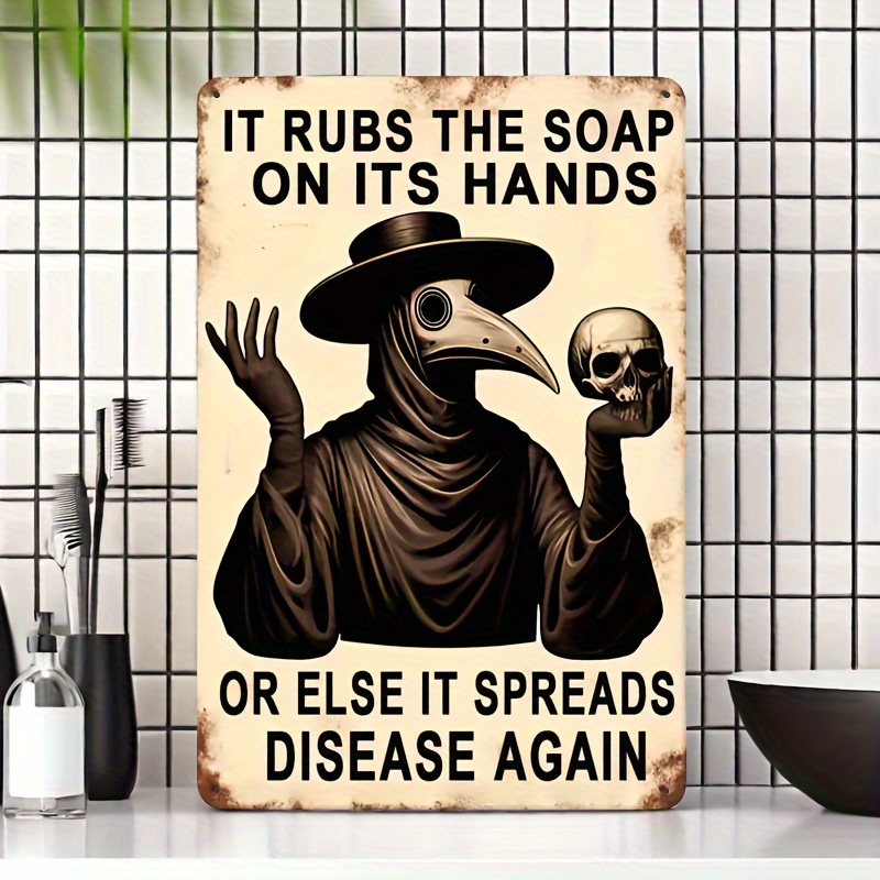 Vintage Hand Washing Reminder, - Home Bathroom Wall Art avaliação e preço