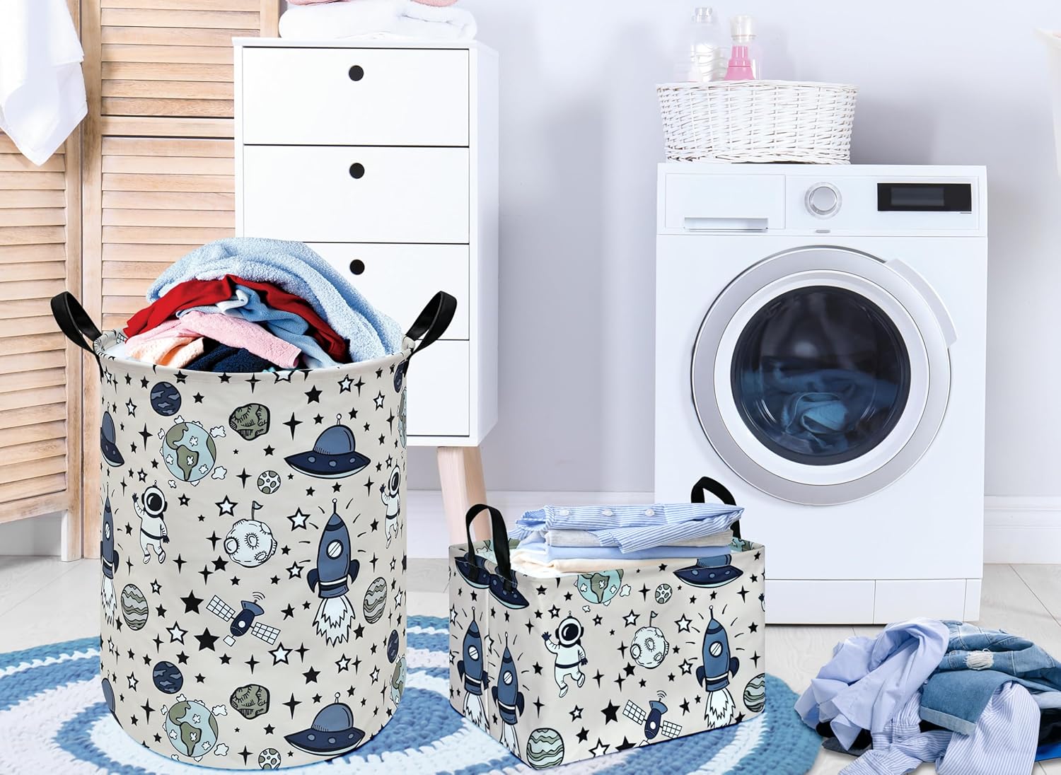 Spaceman Print Collapsible Sto - Home Kitchen & Bathroom avaliação e preço