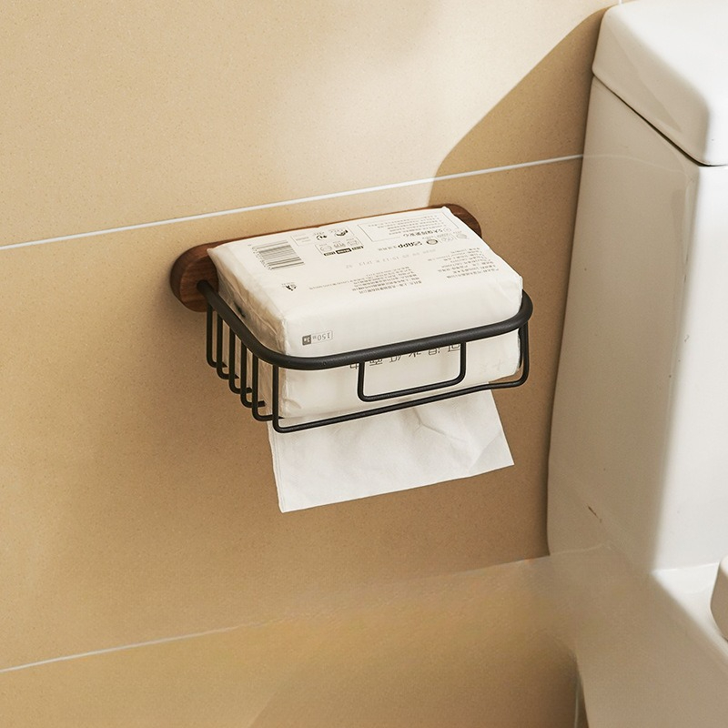 Solid Wood Tissue Holder Witho - Home Bathroom Paper Towel Holder avaliação e preço
