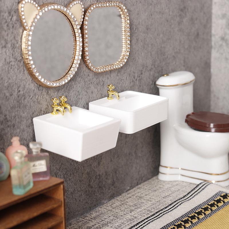1/12 Home Accessories Dollhous - Home Bathroom Wash Basin avaliação e preço