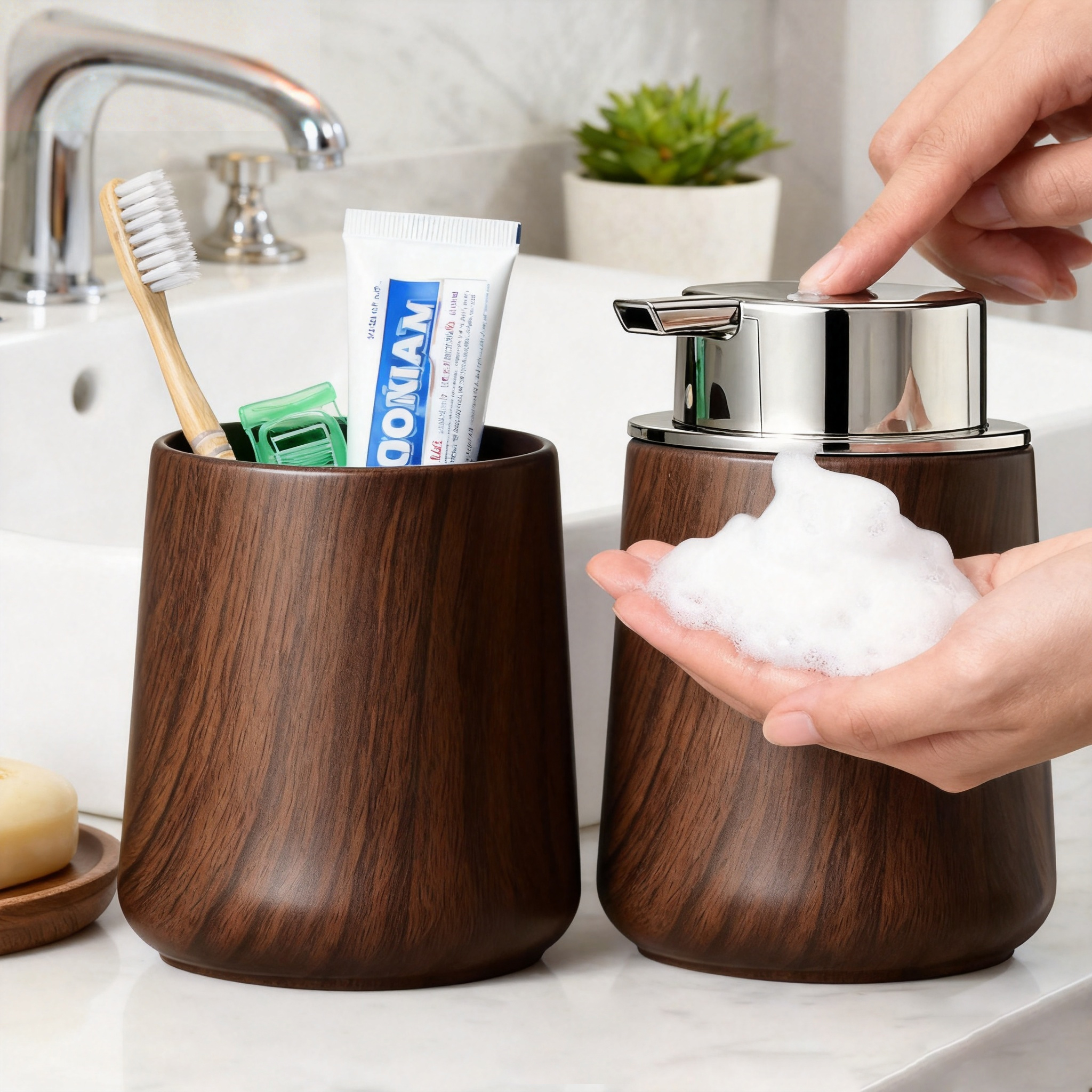 Elegant Hand Soap Dispenser an - Home Essentials Bathroom Organizer avaliação e preço