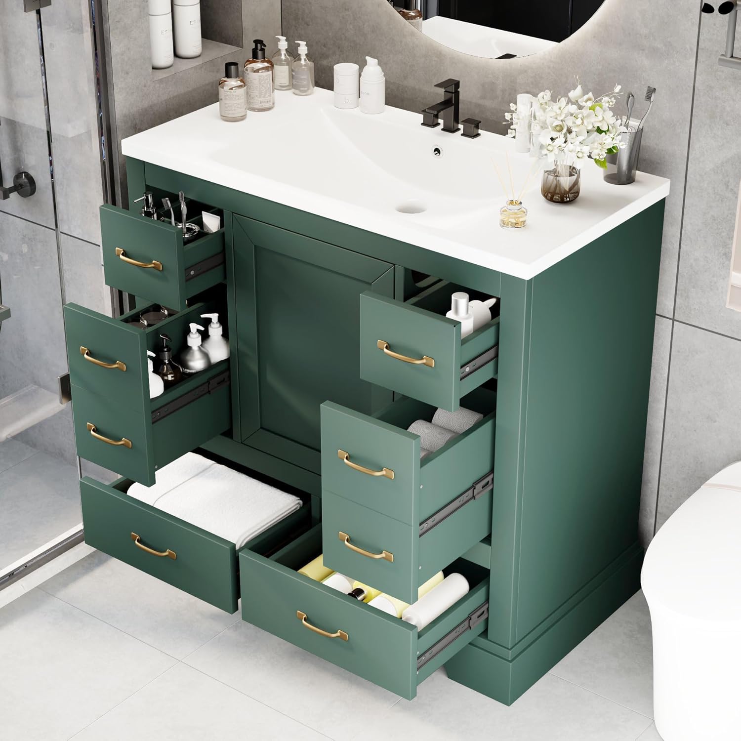 36in Bathroom Vanity Cabinet w - Home Bathroom Sink avaliação e preço