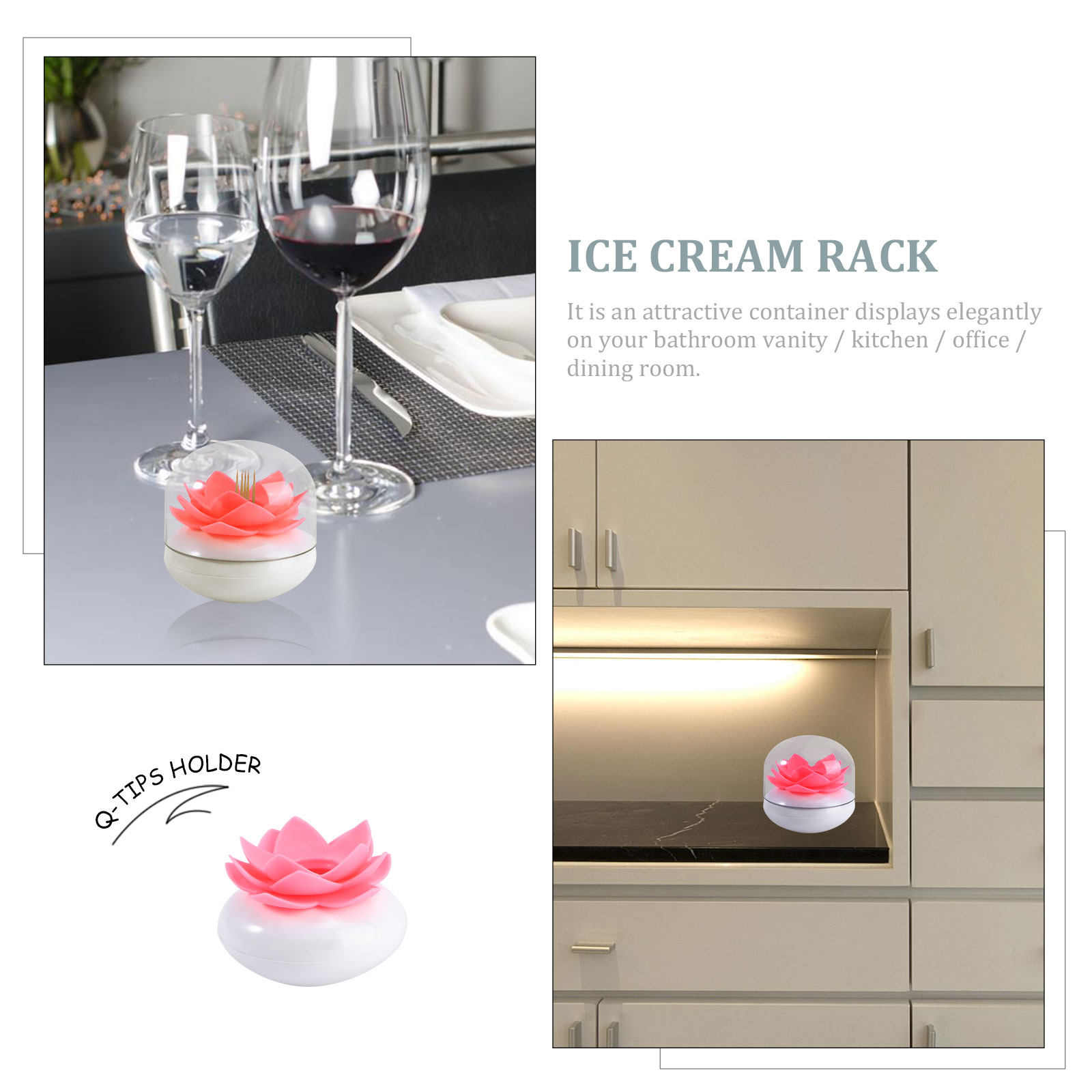 Cotton Swab Holder Lotus Shape - Home Essentials Bathroom Organizer avaliação e preço