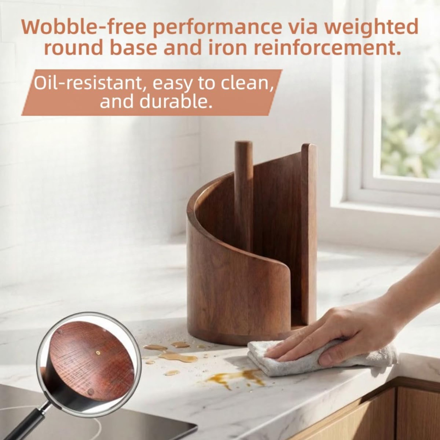 Natural Wood Kitchen Paper Tow - Home Bathroom Paper Towel Holder avaliação e preço