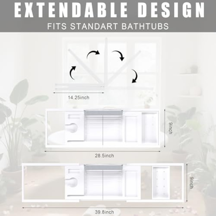 Foldable Bathtub Caddy Tray fo - Home Bathroom Tub avaliação e preço