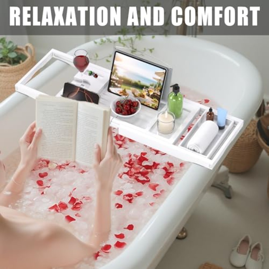Foldable Bathtub Caddy Tray fo - Home Bathroom Tub avaliação e preço