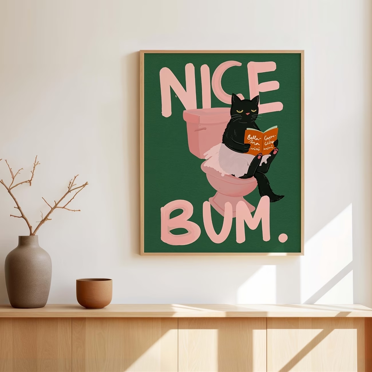 Modern Nice Bum Black Cat Wall - Home Bathroom Pictures avaliação e preço