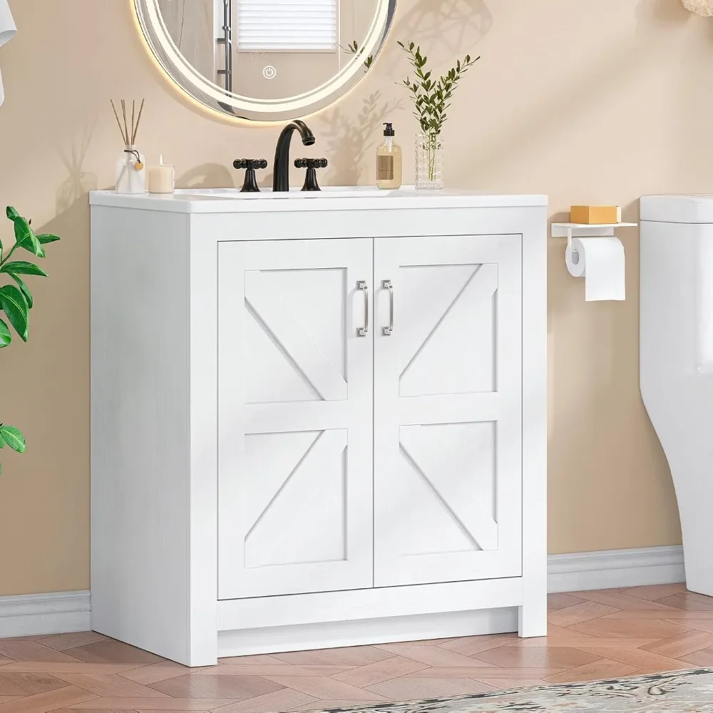 farmhouse bathroom vanity with - Home Living Bathroom Vanity avaliação e preço