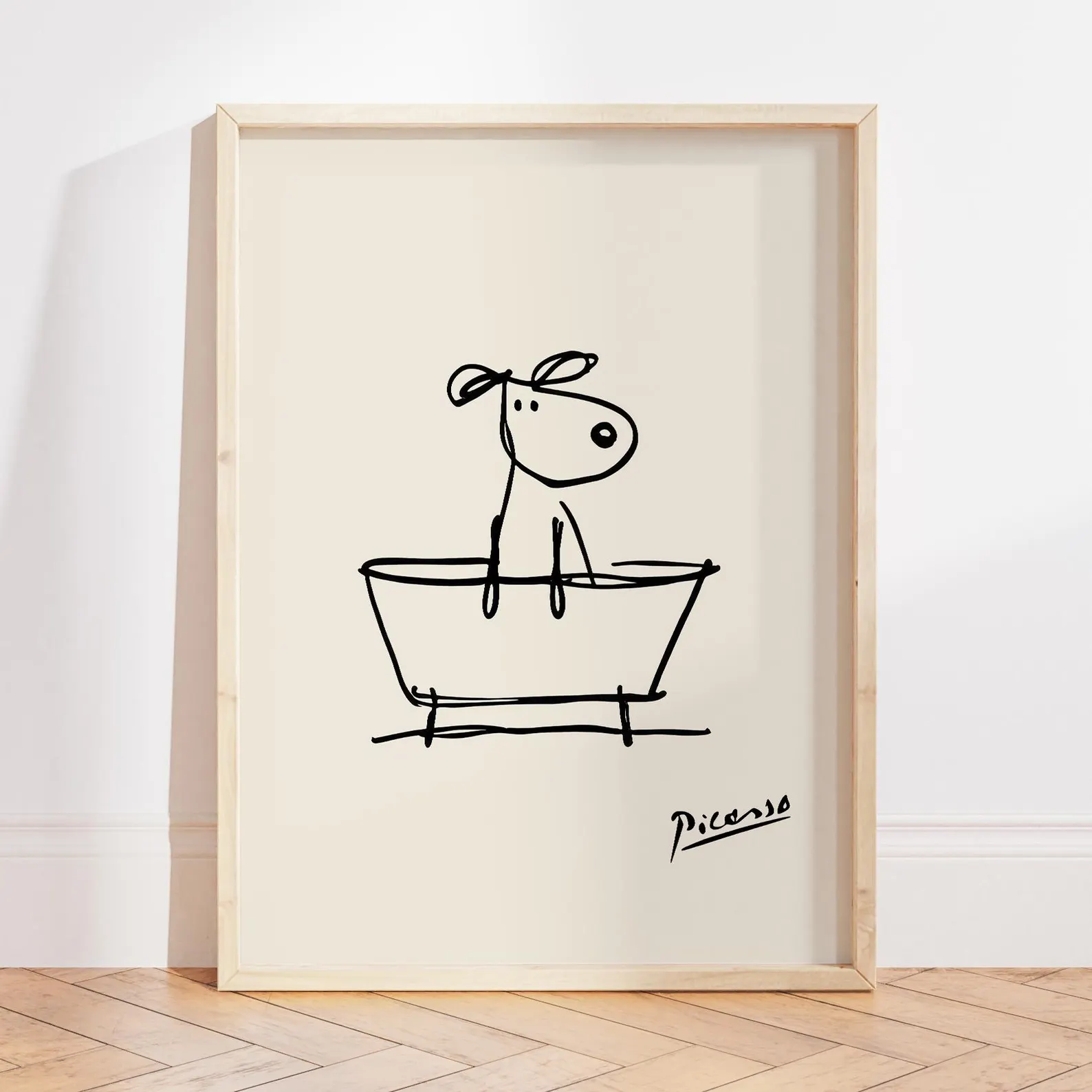 Dog in a Bathtub Wall Art Prin - Home Bathroom Pictures avaliação e preço
