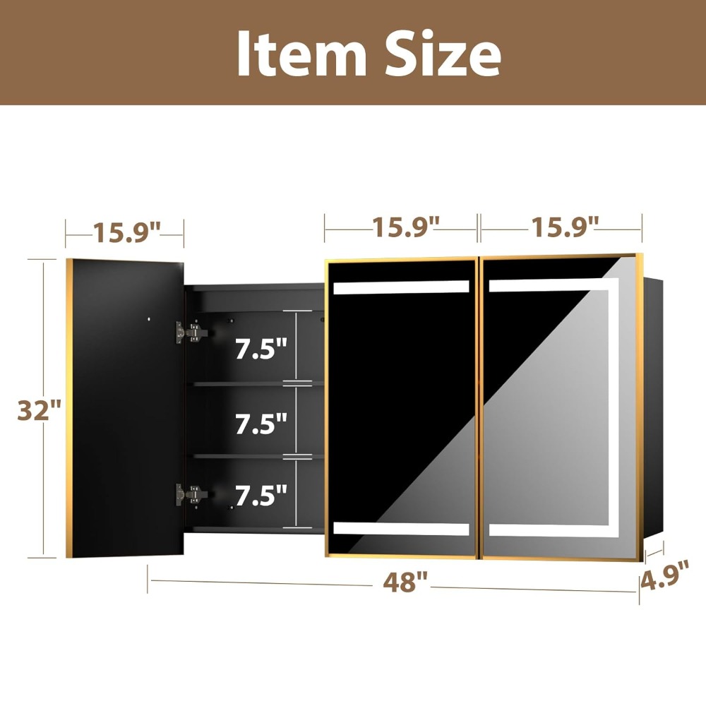 Led Medicine Cabinet with Mirr - Home Living Bathroom Vanity avaliação e preço