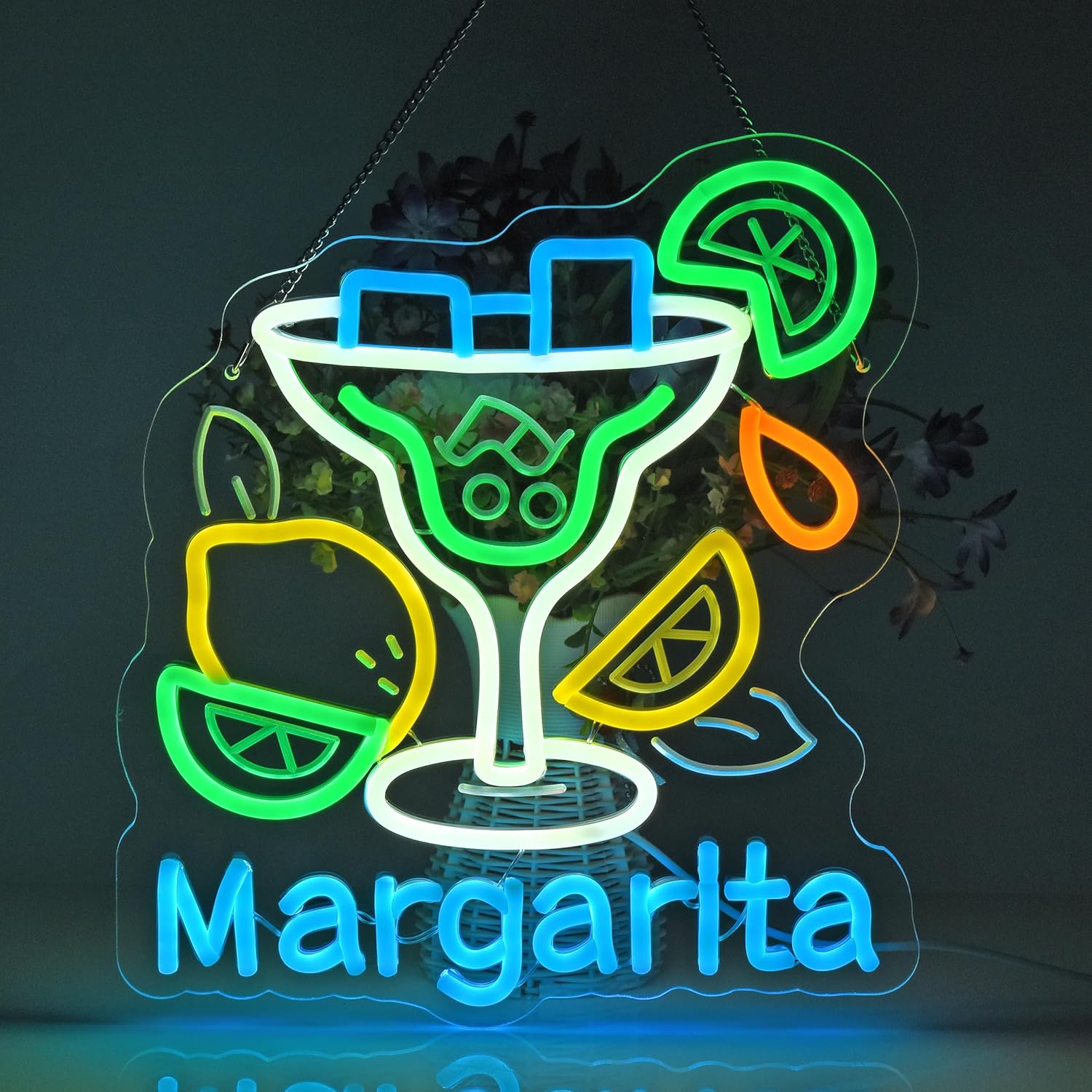 Margarita Neon Sign Wall Art D - Home Kitchen & Bathroom avaliação e preço