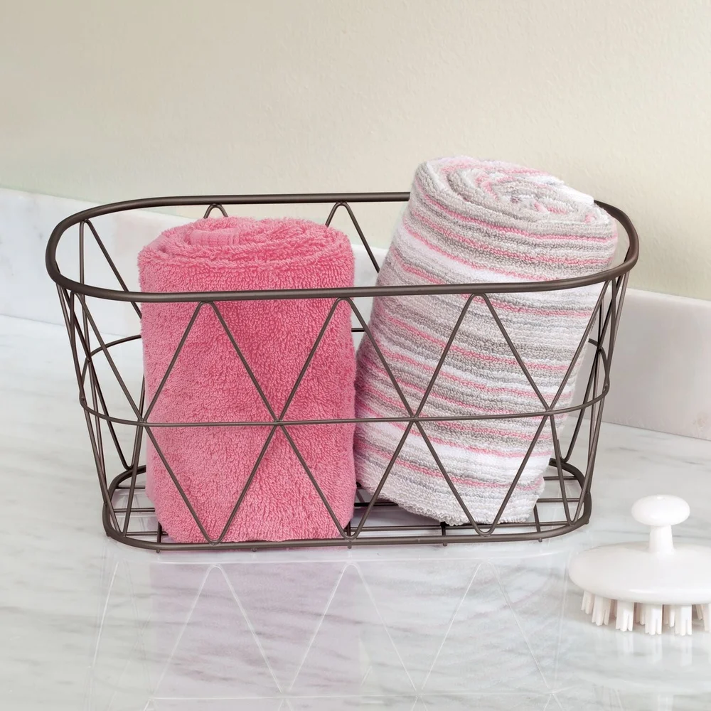 Bronze Steel Wire Storage Bask - Home Essentials Bathroom Organizer avaliação e preço