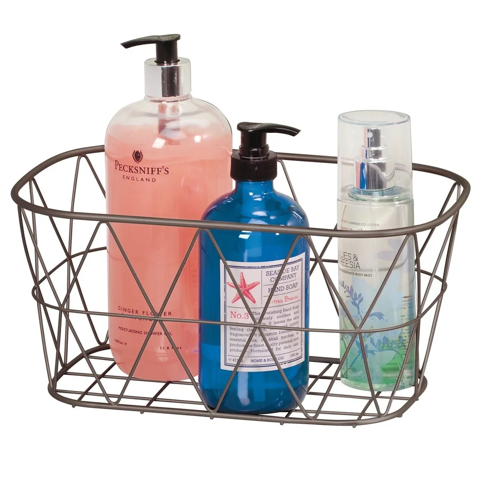 Bronze Steel Wire Storage Bask - Home Essentials Bathroom Organizer avaliação e preço