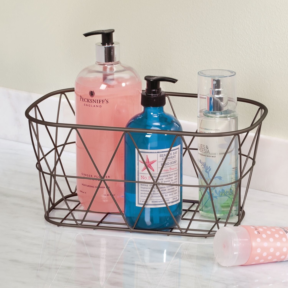 Bronze Steel Wire Storage Bask - Home Essentials Bathroom Organizer avaliação e preço