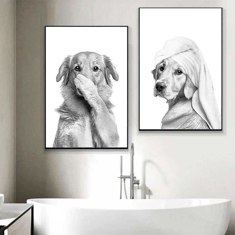 Cat Giraffe Dog Elephant Toile - Home Bathroom Pictures avaliação e preço