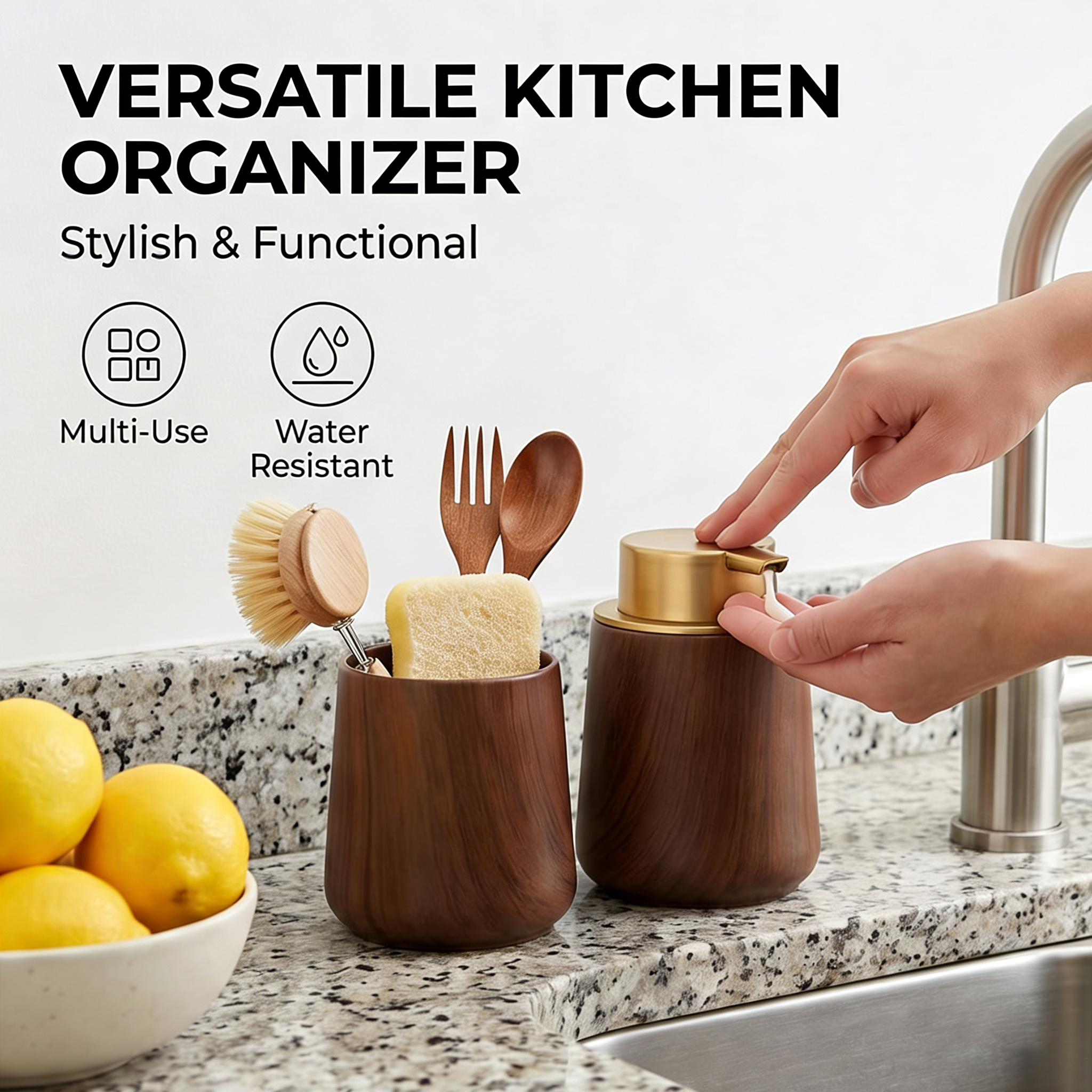 Elegant Hand Soap Dispenser an - Home Essentials Bathroom Organizer avaliação e preço